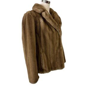 Grandella II Faux Fur Coat Union Label Made in USA Size 16 Vintage 1970s